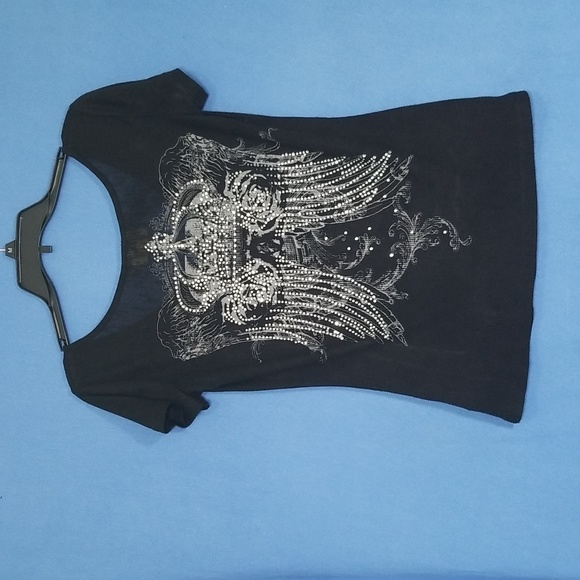 Vintage Couture Size M V-Neck Shear Short Sleeve T-Shirt - Picture 2 of 10